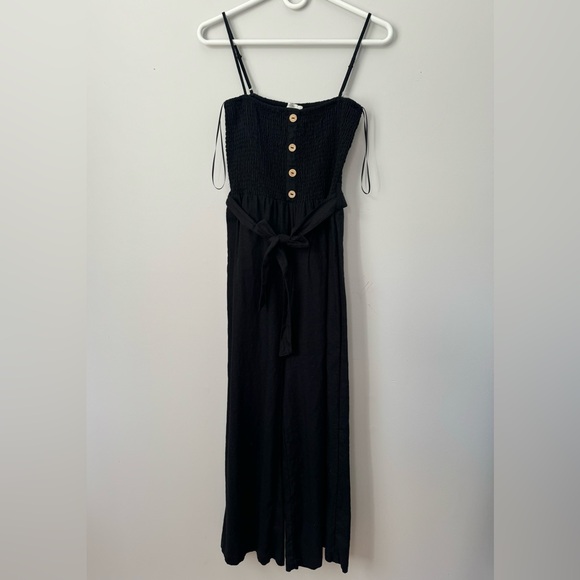 NWOT - Love Tree Linen Blend Jumpsuit - black - size medium - Picture 1 of 4